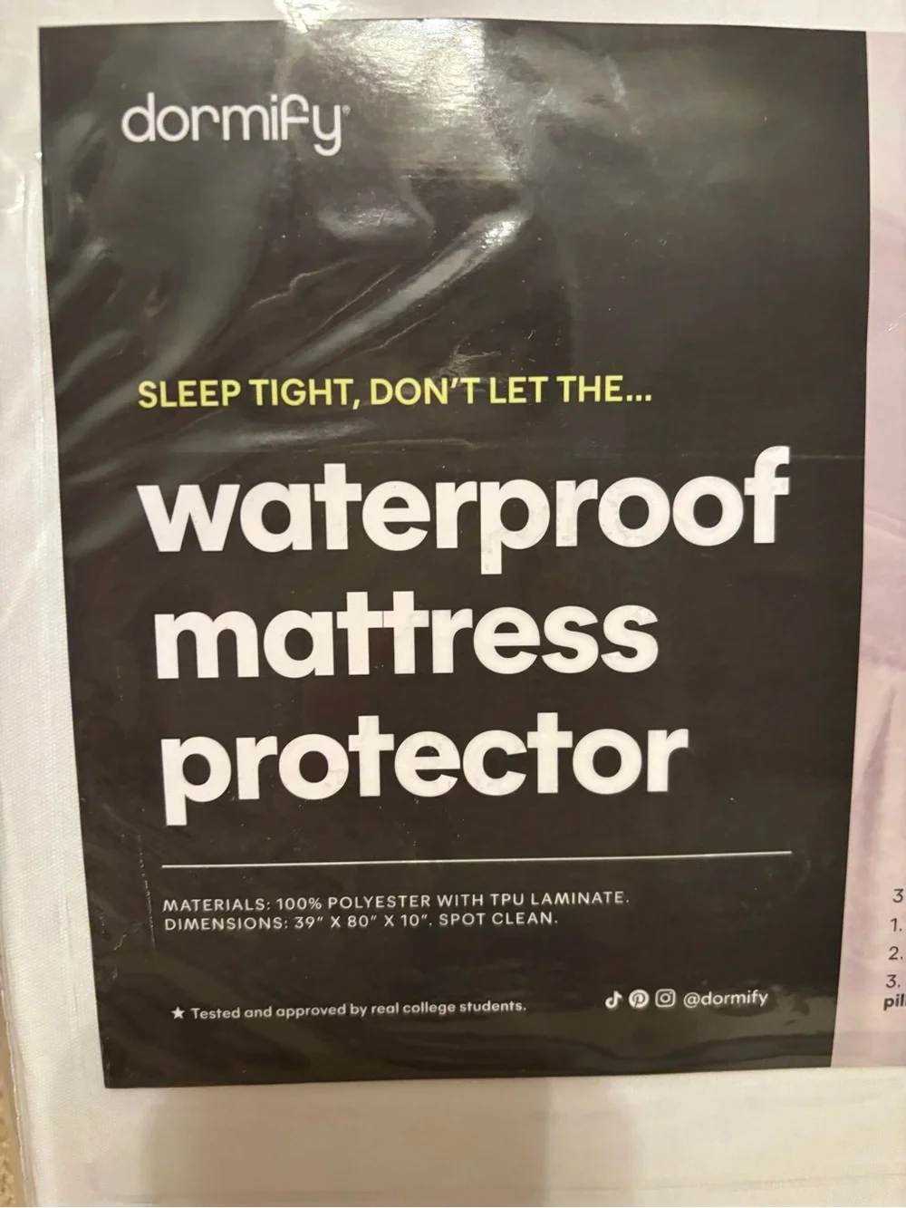 Dormify Waterproof Twin XL Mattress Protector - NWT - #3